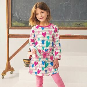 Hatley Lovey Hearts Drop Waist Dress VGUC Size 6 Girly Valentines Day Fun